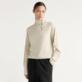 Charlotte | Sanchia Button Turtleneck Sweater in Size Small