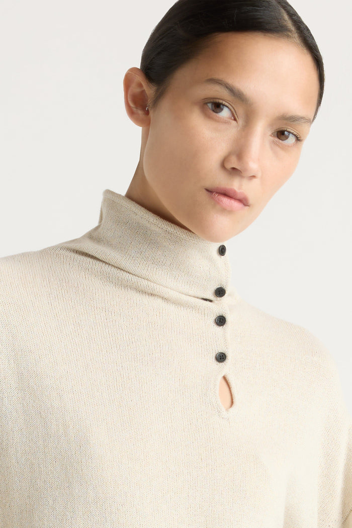 Charlotte | Sanchia Button Turtleneck Sweater in Size Small