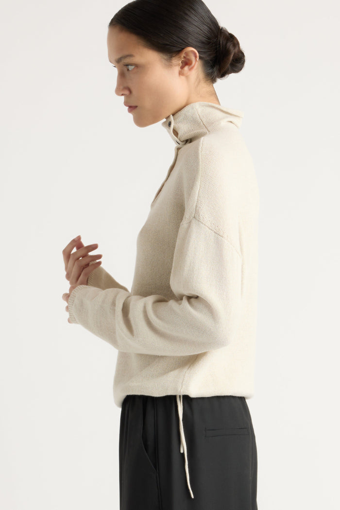 Charlotte | Sanchia Button Turtleneck Sweater in Size Small