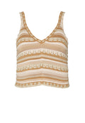 SANDRINE CROCHET CROP TANK - NATURAL/GOLD