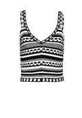 SANDRINE CROCHET CROP TANK - BLACK/WHITE