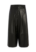 SCARLET LEATHER GAUCHO PANT - BLACK