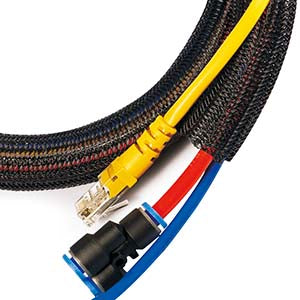 Self Closing Cable Sleeve Black 1.5" (38.1mm) x 50Ft(15.24m)