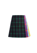 SEMIRA PLEATED PLAID MINI SKIRT - MD PLAID BLK/EMERALD/COMBO