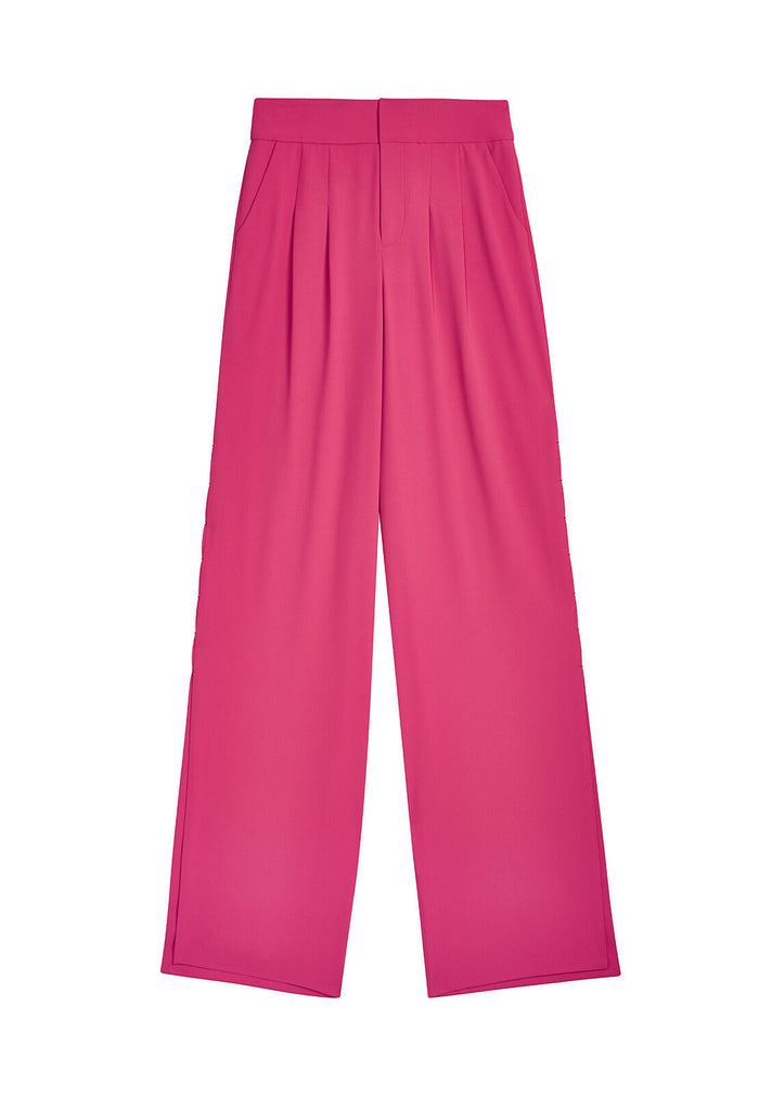 SHAVON HW SIDE SLIT PANT - FUCHSIA