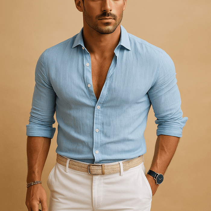 Shirt Men Lightweight Button-Down Fit Effortless Style