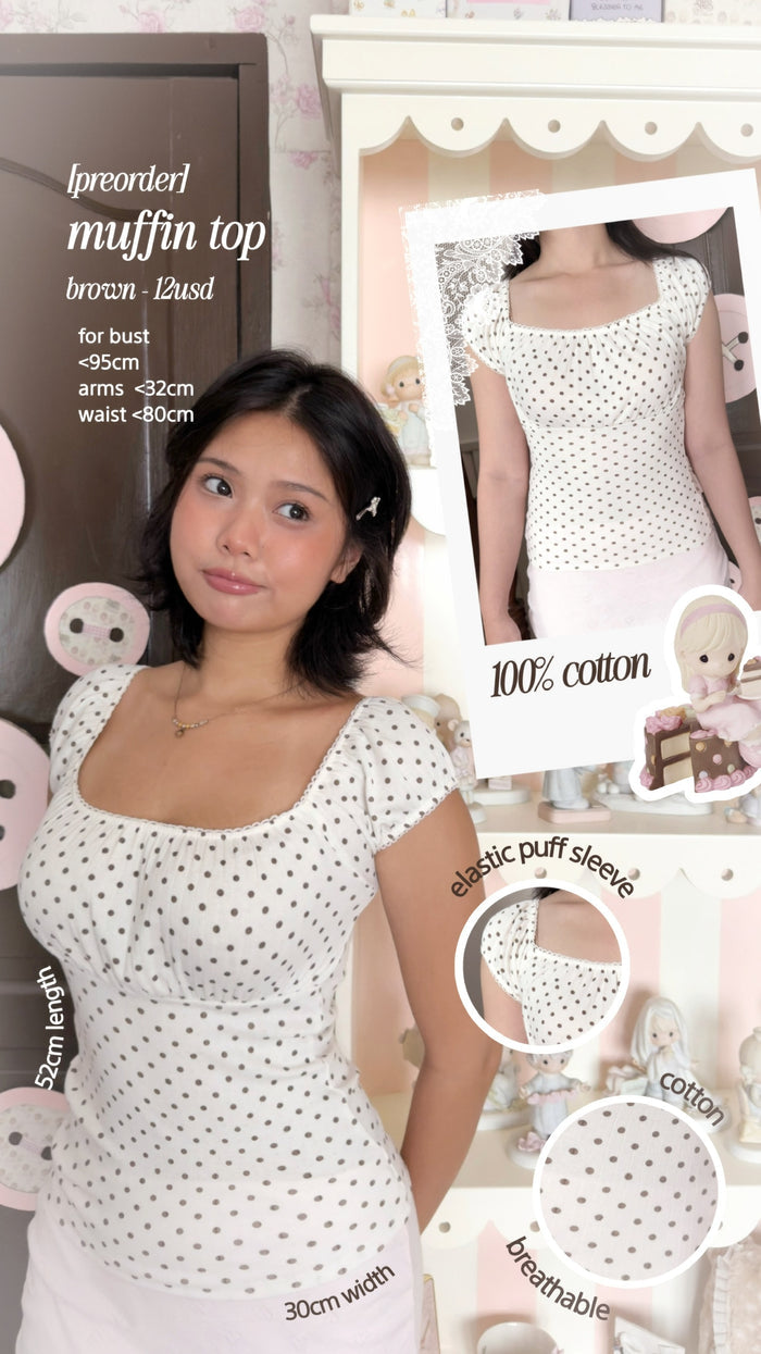 [Small defect] Muffin top (pink & brown)