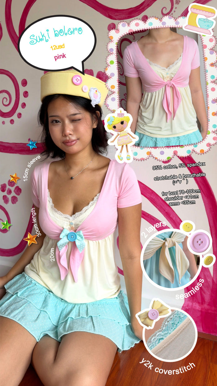 [Small defect] Suki bolero (pink)