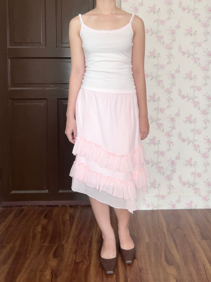 [Small Defect] Trumpet ruffle midi skirt (version 2)