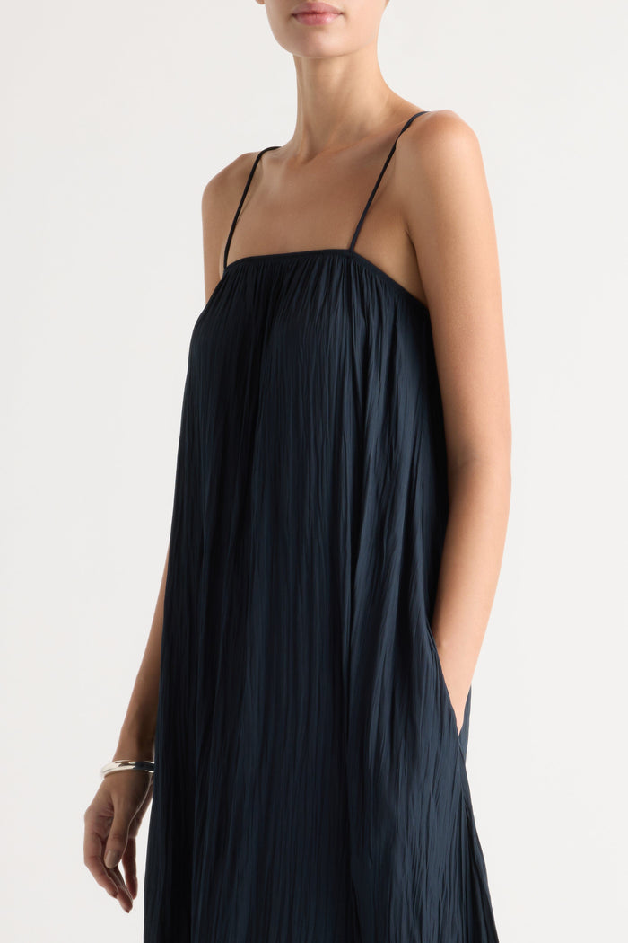 Karolina | Solange Crinkled Maxi Dress in Size Extra Small