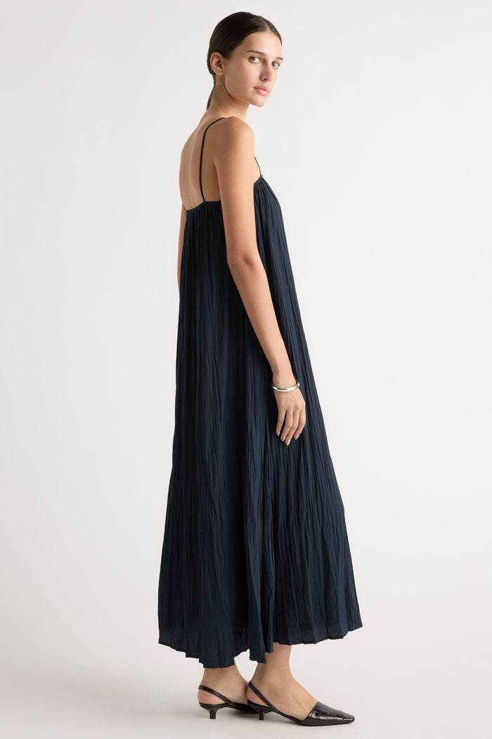 Karolina | Solange Crinkled Maxi Dress in Size Extra Small