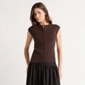 Solara Cotton Button Sweater Top
