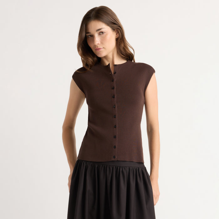 Solara Cotton Button Sweater Top