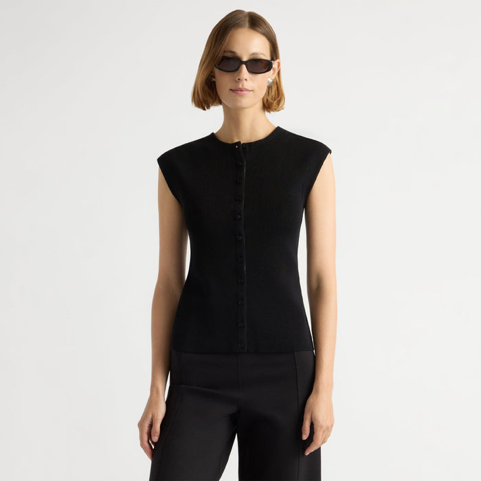 Mali | Solara Cotton Button Sweater Top in Size Small