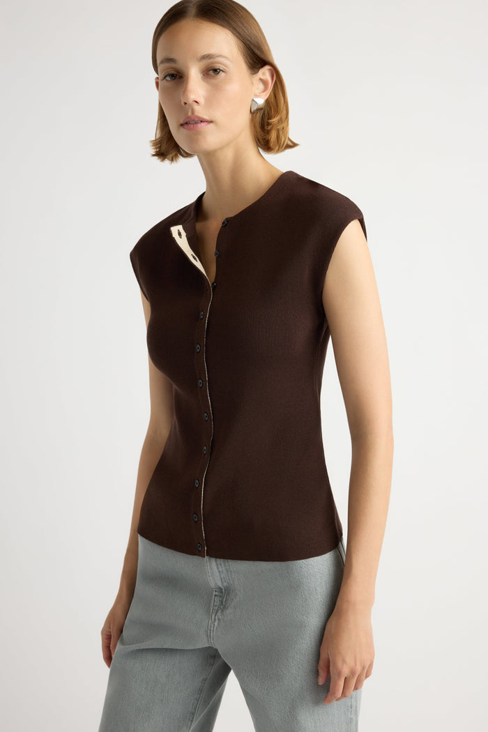 Mali | Solara Cotton Button Sweater Top in Size Small