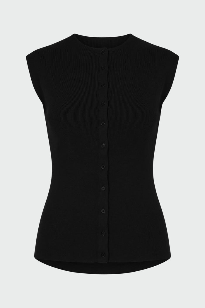 Mali | Solara Cotton Button Sweater Top in Size Small - Flat