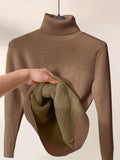 Solid Cozy Turtle Neck Long Sleeve Pullover Sweater