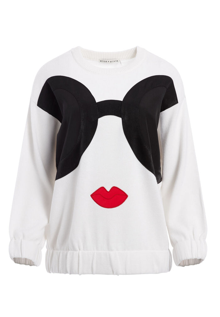 STACEFACE PULLOVER - SOFT WHITE/MULTI