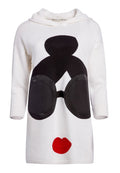STACEFACE TUNIC WITH HOOD - SOFT WHITE/MULTI