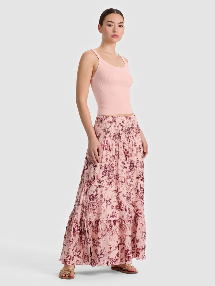STEVIE MAXI SKIRT - MYSTIC GARDEN ENGLISH ROSE
