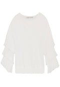 STORA RUFFLE TIER SLV PULLOVER - OFF WHITE
