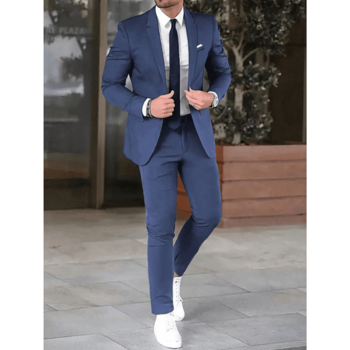 Suit Set Men Classic 2 Piece Wedding Guest Modern Fit