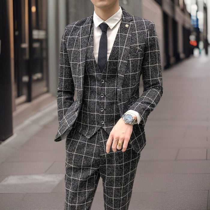 Suit Set Men Classic Slim Fit Formal Style