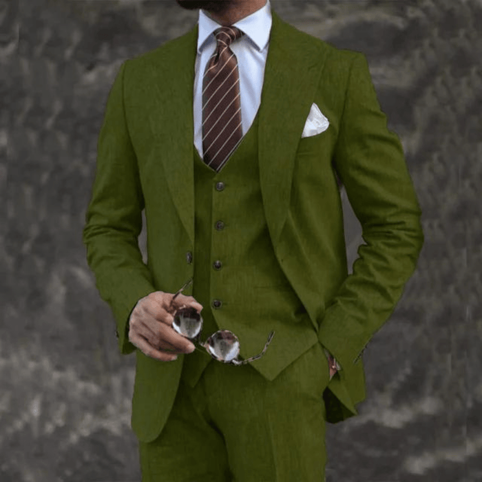 Suit Set Men Lightweight Tailored Fit Formal Style