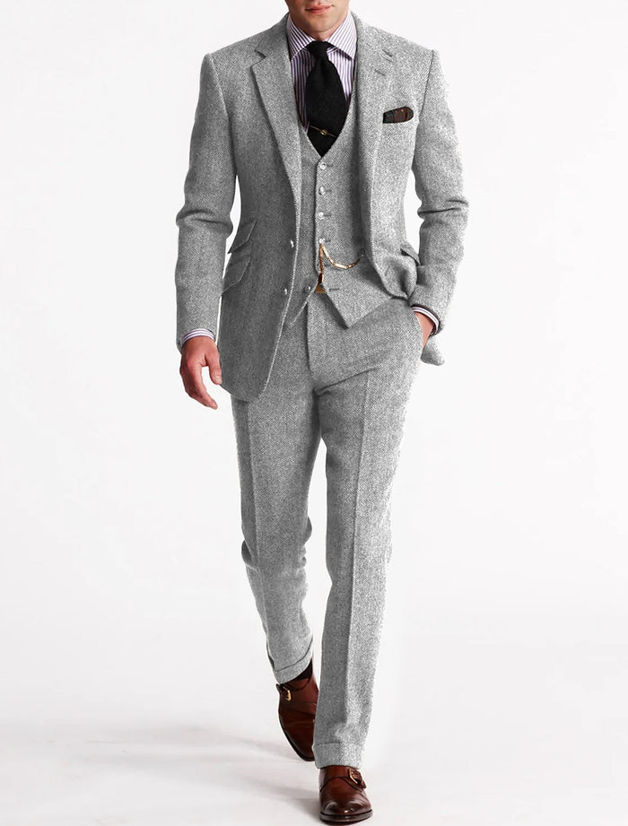 Suit Set Men Tailored Fit Elegance Classic Appeal