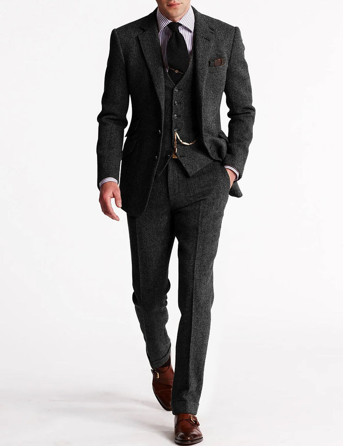 Suit Set Men Tailored Fit Elegance Classic Appeal