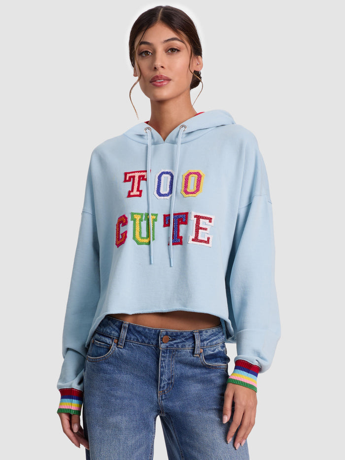 SUNNY CROPPED HOODIE - CAROLINA BLUE MULTI