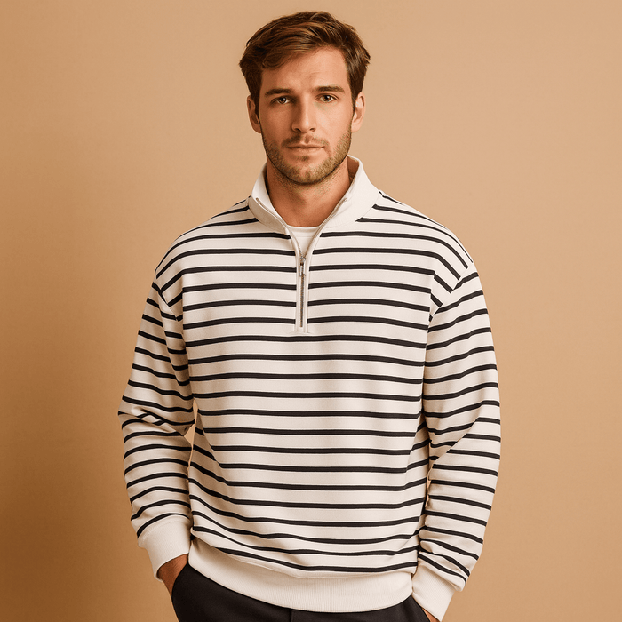 Sweater Men Half Zip Closure Design