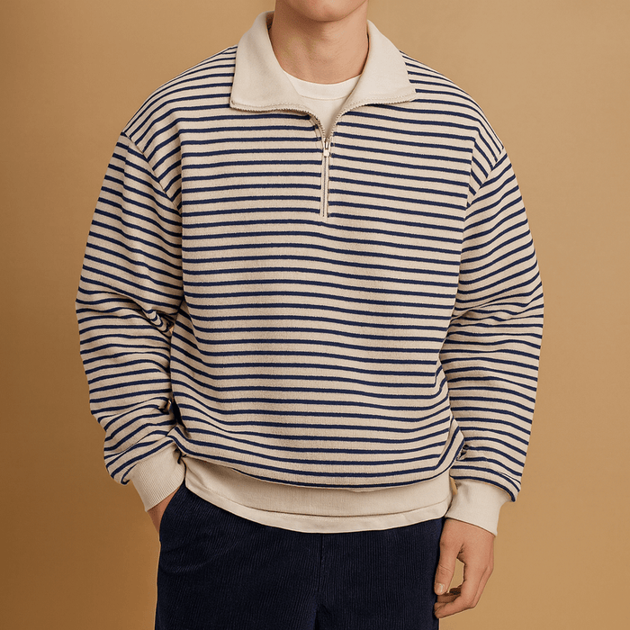 Sweater Men Half Zip Closure Design