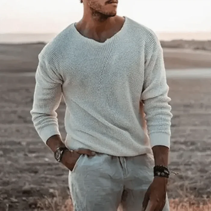 Sweater Men Warm Long-Sleeved Classic Knit Pullover