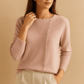 Sweater Women Long Sleeve Crew Neck Design with Relaxed Fit Shape