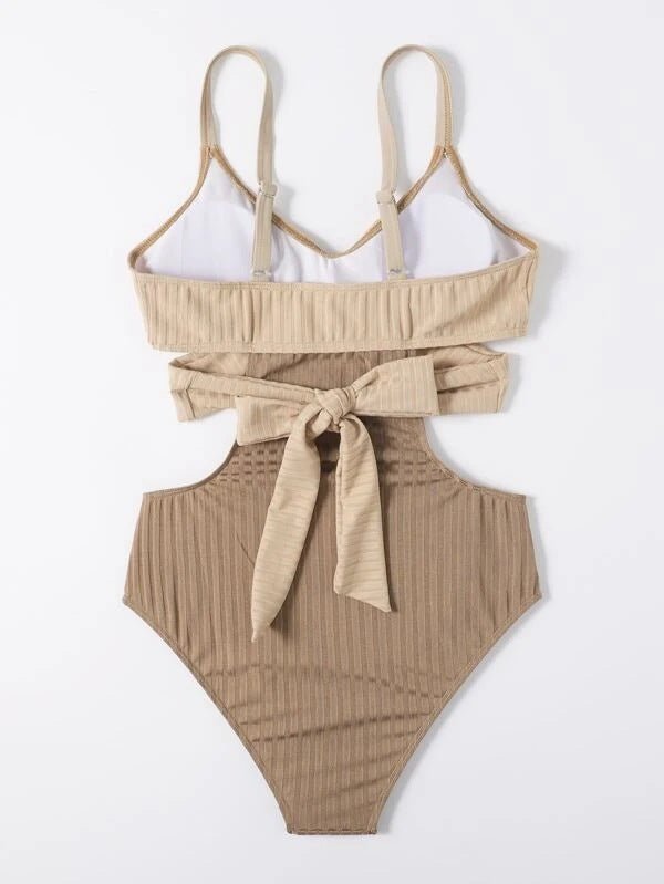 Swimsuit Women One Piece Crossover Waistband Cut Out
