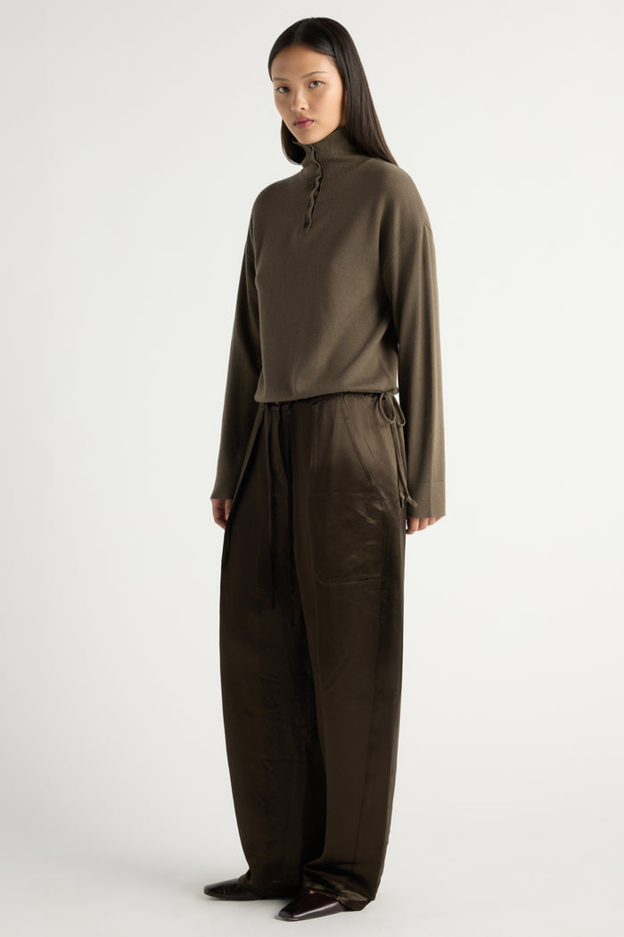 May-Li | Sybil Wool Button-Turtleneck Sweater in Size Small