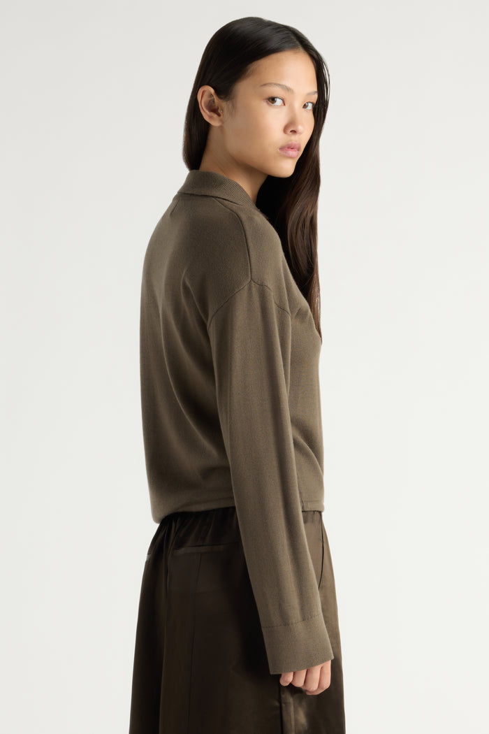 May-Li | Sybil Wool Button-Turtleneck Sweater in Size Small