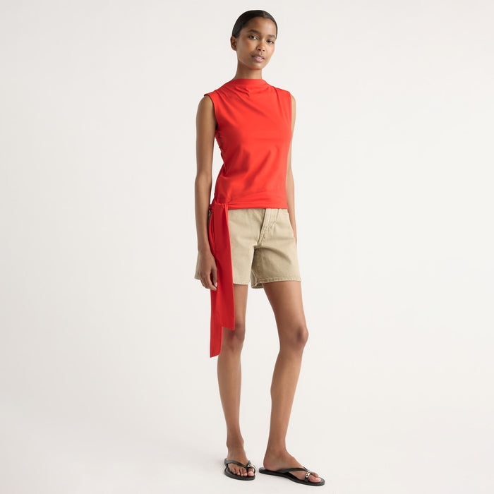 Isilda | Sylvia Tie-Hem Slit-Neck Tank in Size Extra Small