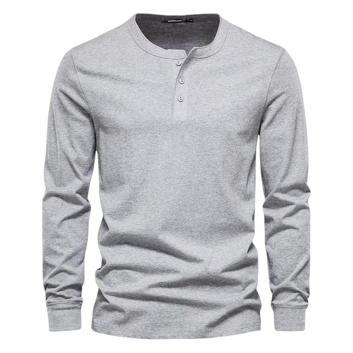 T-Shirt Men Long Sleeve Collarless