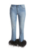 TASHA CROPPED FTHR HEM JEANS - 90S WASH