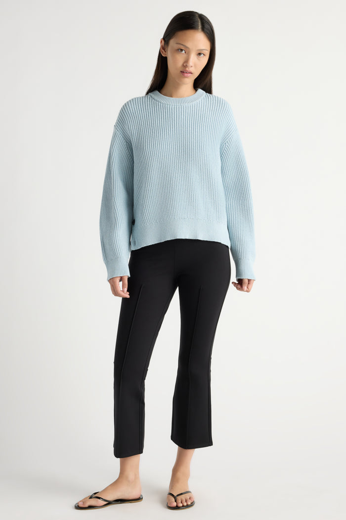 May-Li | Tatum Side-Button Split Sweater in Size Small