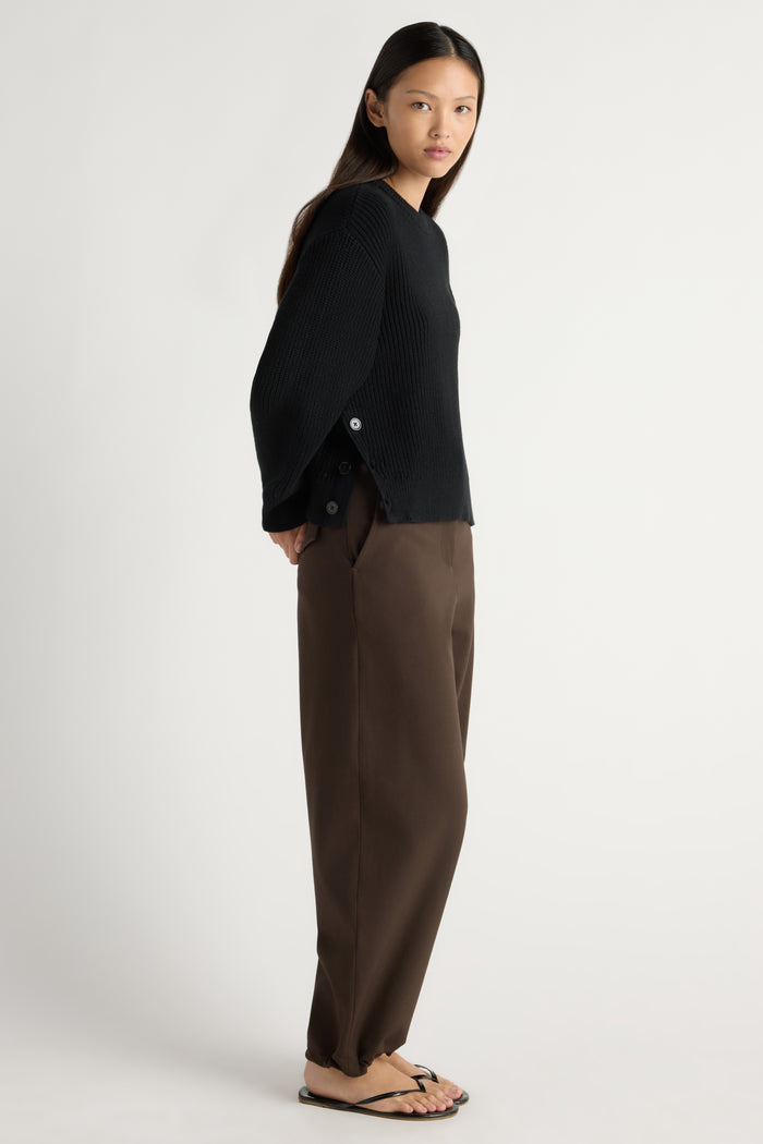 May-Li | Tatum Side-Button Split Sweater in Size Small