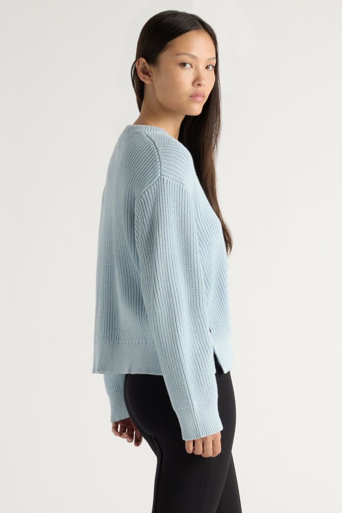 May-Li | Tatum Side-Button Split Sweater in Size Small