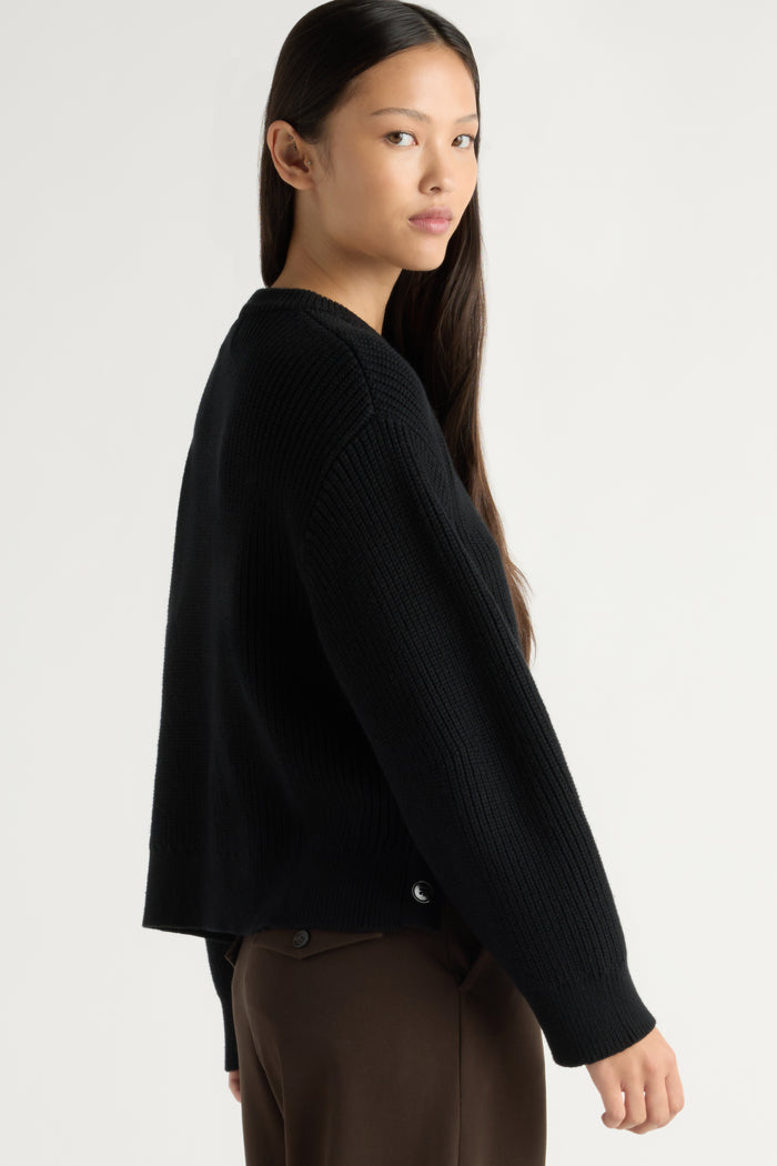 May-Li | Tatum Side-Button Split Sweater in Size Small