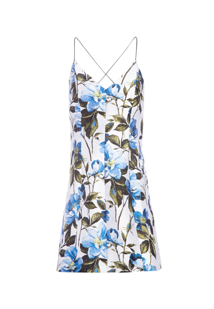 TAYLA STRCTRD LNTRN MINI DRESS - OFF WHITE/MULTI