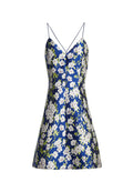 TAYLA STRUCTURED COCKTAIL DRESS - INDIGO/WHITE
