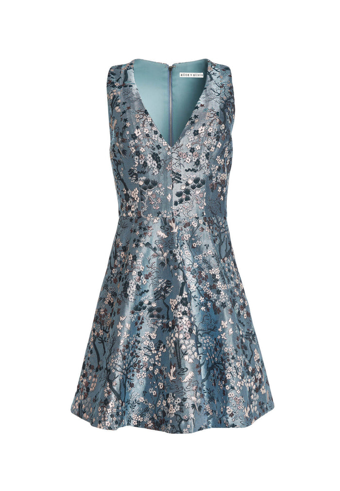 TENNIE V NK PARTY DRESS - BLUE FOG/MULTI