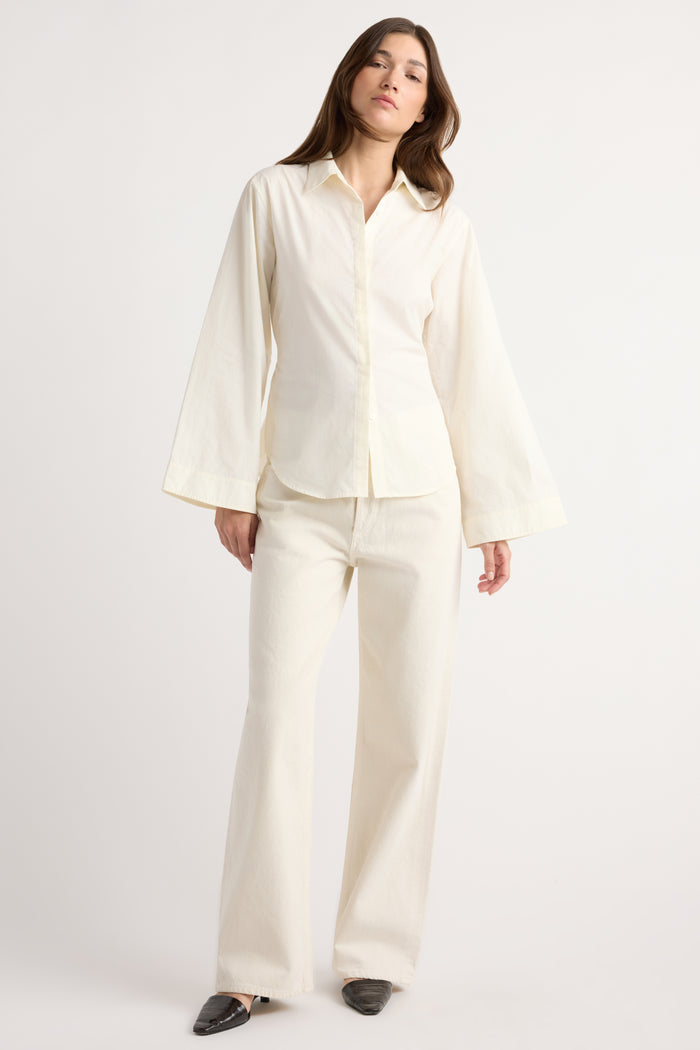 Renée | Theo Relaxed Bell-Sleeve Shirt in Size Small