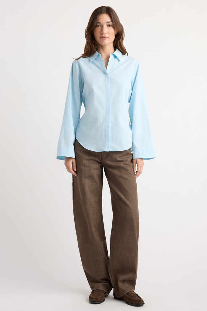 Renée | Theo Relaxed Bell-Sleeve Shirt in Size Small